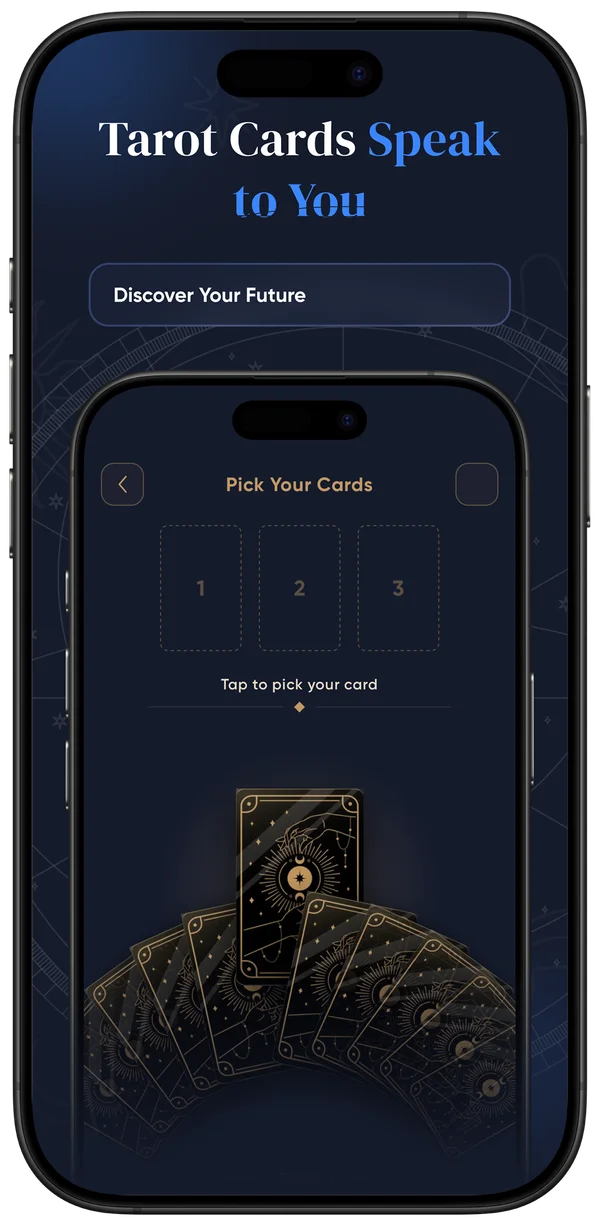 Tarot card picking screen