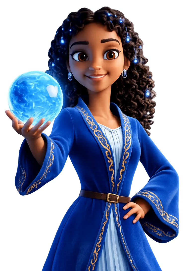 FalaBak fortune teller holding a crystal ball